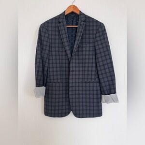 Perry Ellis Charcoal Plaid Blazer